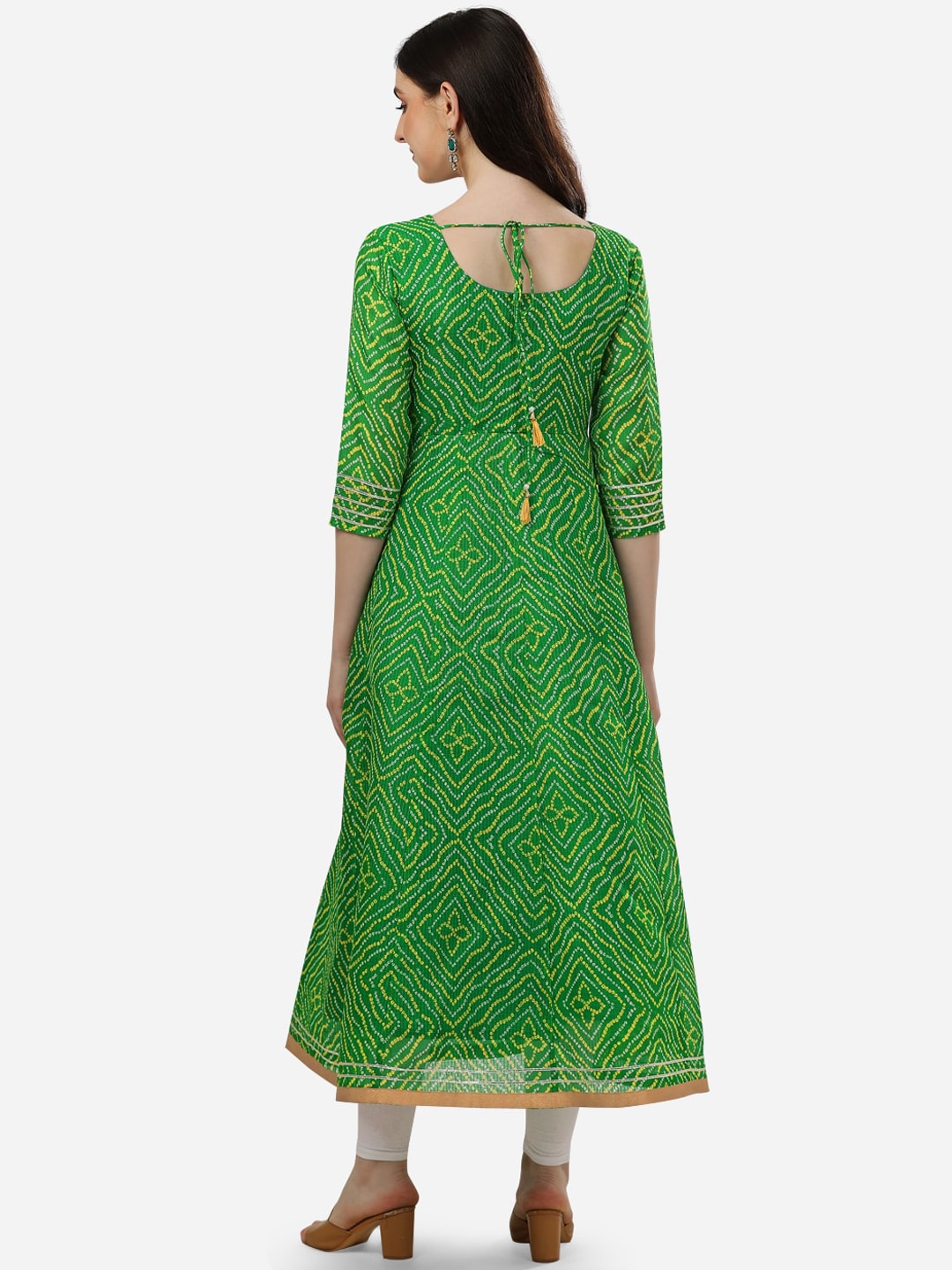 HERE&NOW Bandhani Printed Thread Work Anarkali Kurta | Grocsy