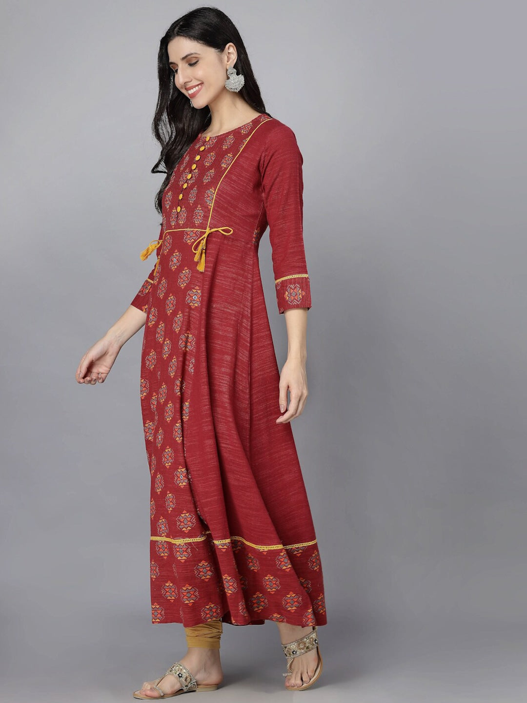 HERE&NOW Women Ethnic Motifs Printed Anarkali Kurta | Grocsy