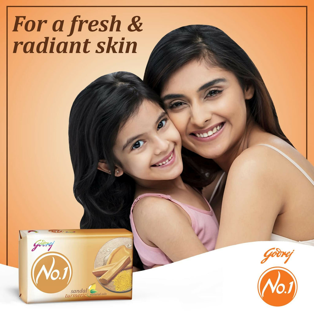 Godrej No.1 Sandal and Turmeric Soap Long-Lasting Fragrance | Grocsy