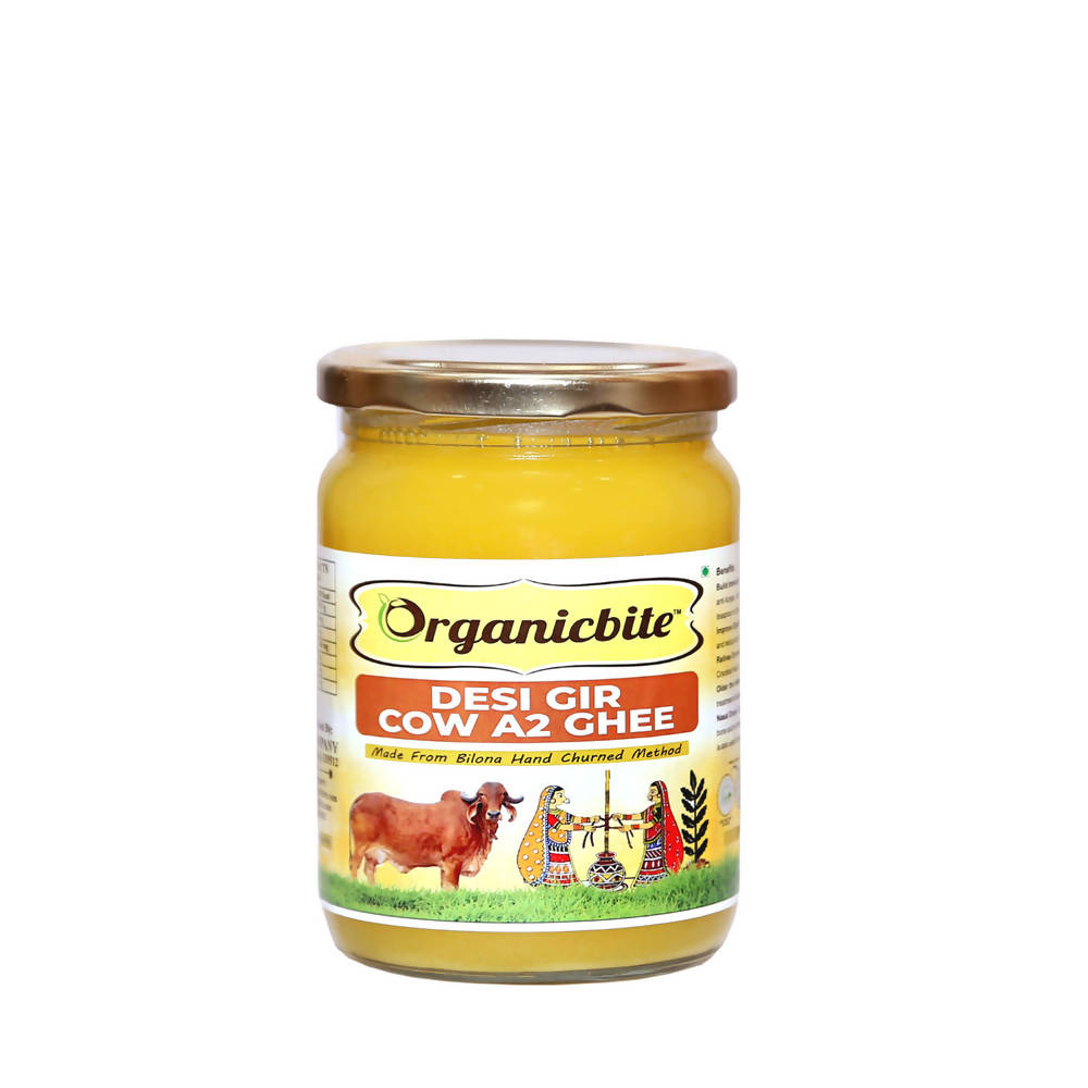 Organicbite Desi Gir Cow A2 Ghee | Vedic Bilona Method, Curd-Churned Excellence in Grass-Fed Cow Ghee,Pure & Healthy | Cow A2 Ghee | Grocsy