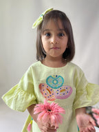ArthLife Yellow Donuts Embroidered Dress | Grocsy