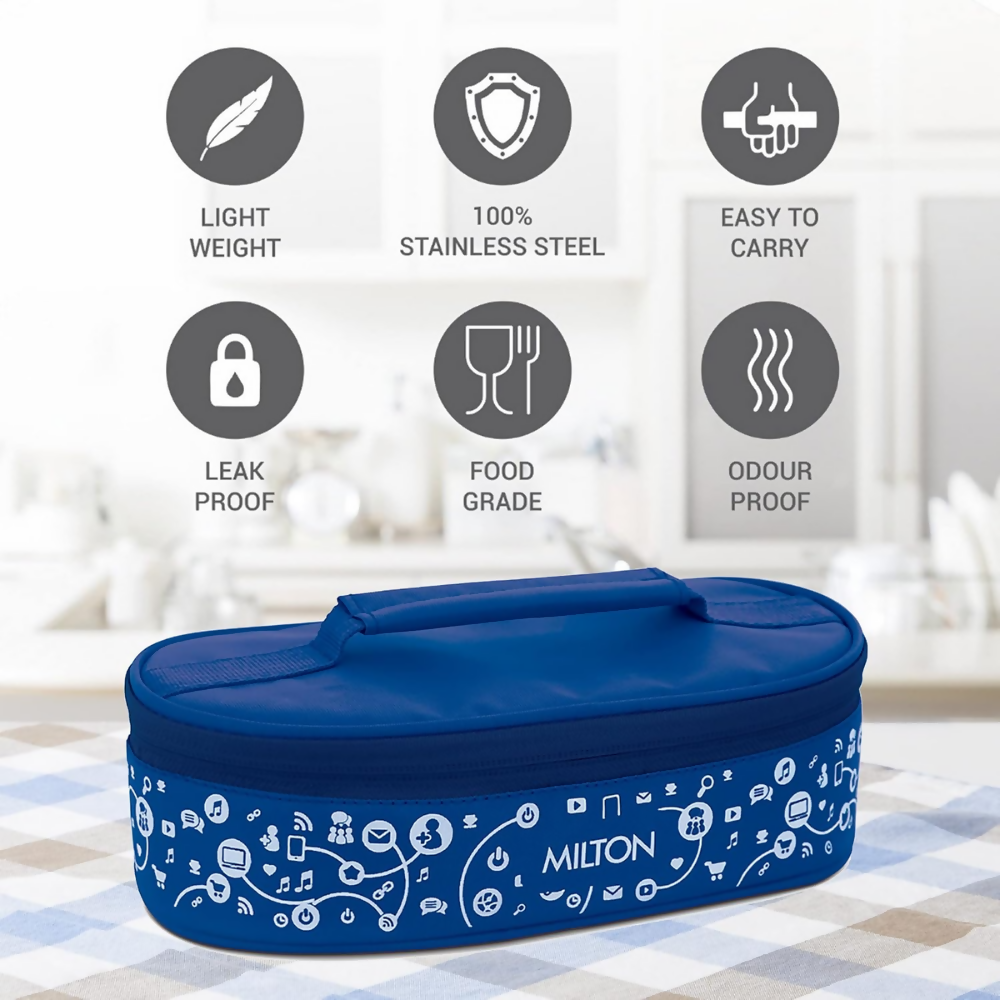 Milton Lifestyle Lunch Box with Insulated Bag - Blue | Grocsy