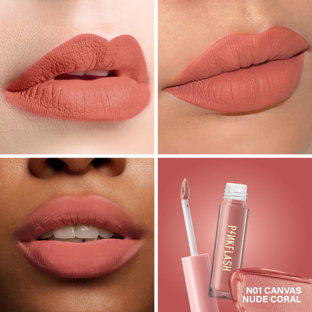 PINKFLASH Melting Matte Lip Cream - N01 Canvas | Grocsy