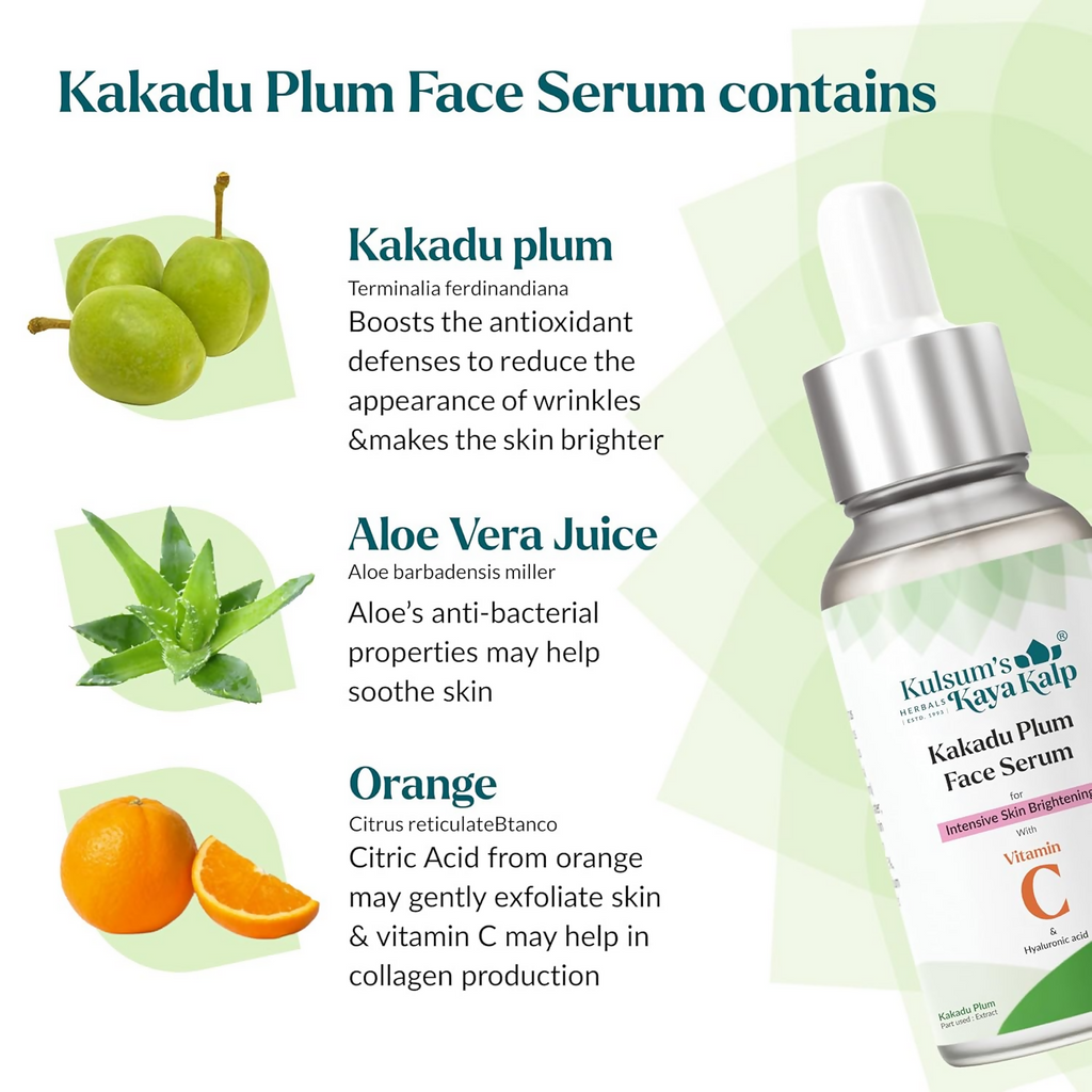 Kulsum's Kaya Kalp Kakadu Plum Face Serum For Intensive Skin Brightening | Grocsy