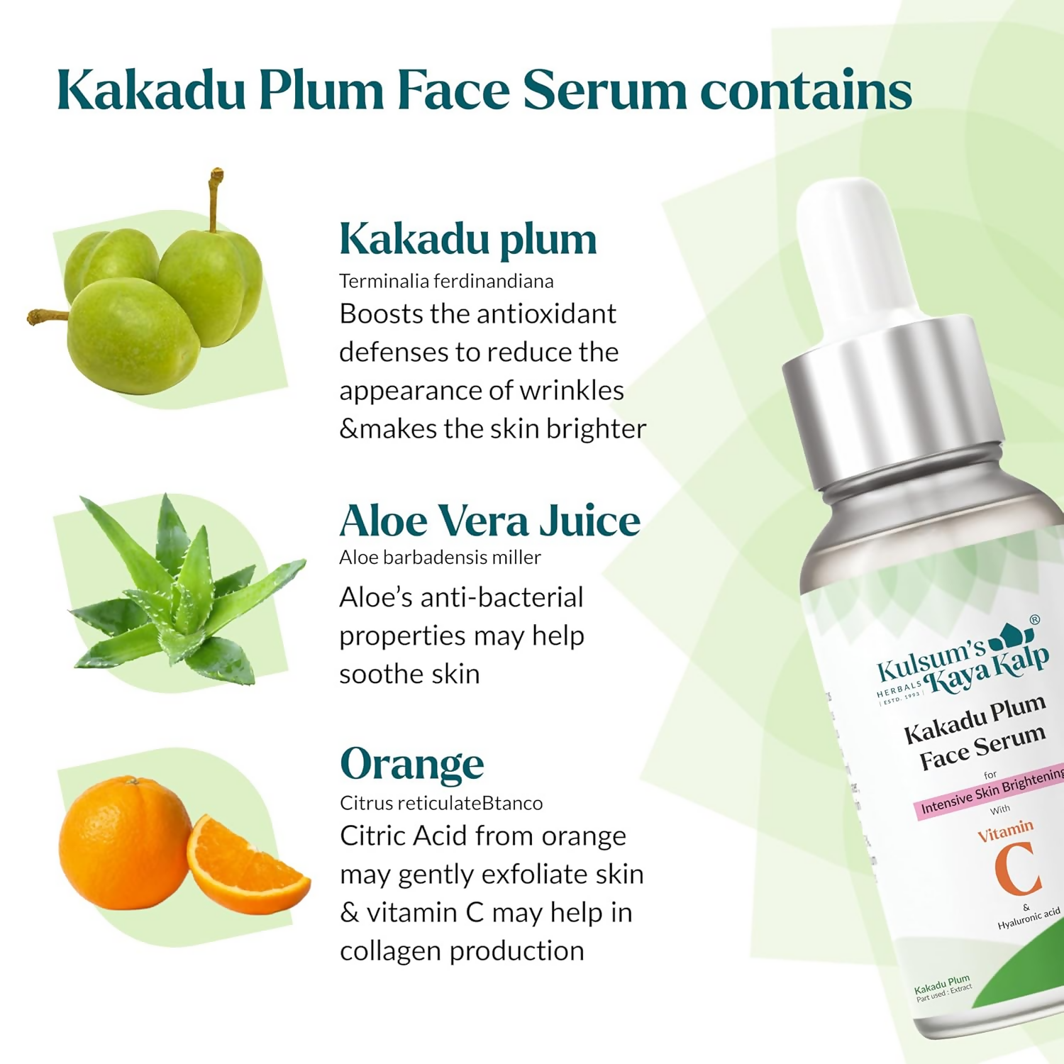 Kulsum's Kaya Kalp Kakadu Plum Face Serum For Intensive Skin Brightening | Grocsy