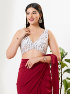 Joban Fashion Copper Sequence Padded Blouse With V Neck Sleeveless | Grocsy