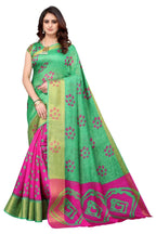 Vamika Ethnic Fire Pink Jari Border Linen Saree | Grocsy