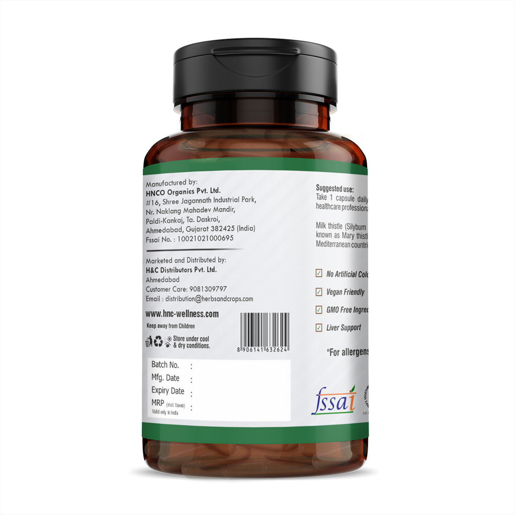 H&C Herbal Milk Thistle Veg Capsules | Grocsy
