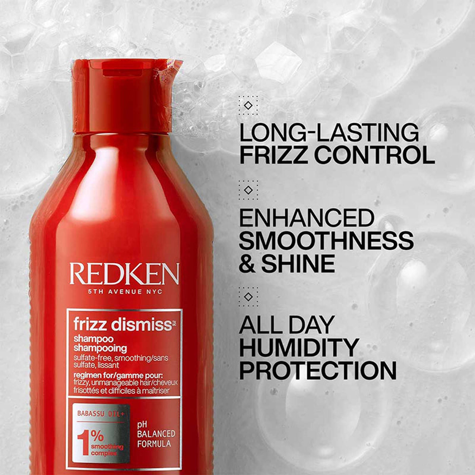 Redken Frizz Dismiss Sulphate Free Shampoo with Smoothening Complex for Frizzy Hair | Grocsy
