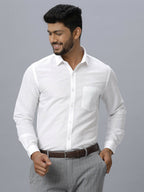 Ramraj Cotton Mens Full Sleeve Formal 100 % Cotton White Shirt | Grocsy