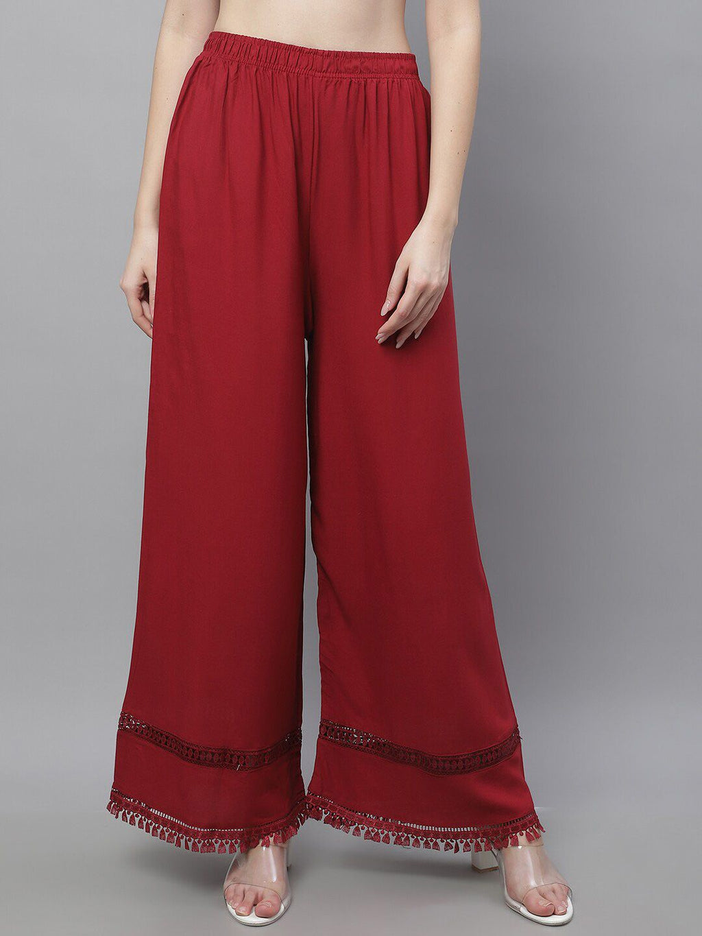 TAG 7 Women Hem Design Flared Ethnic Palazzos | Grocsy