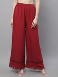 TAG 7 Women Hem Design Flared Ethnic Palazzos | Grocsy