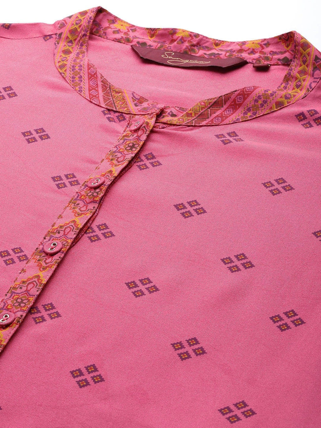 Sangria Ethnic Motifs Print Kurta | Grocsy