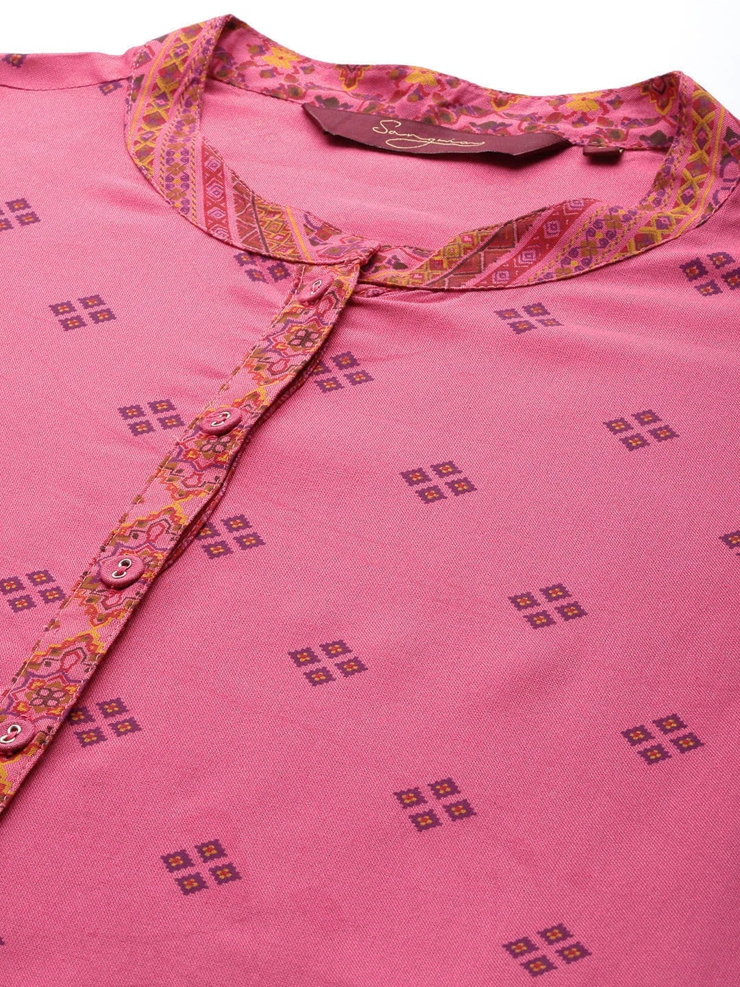Sangria Ethnic Motifs Print Kurta | Grocsy