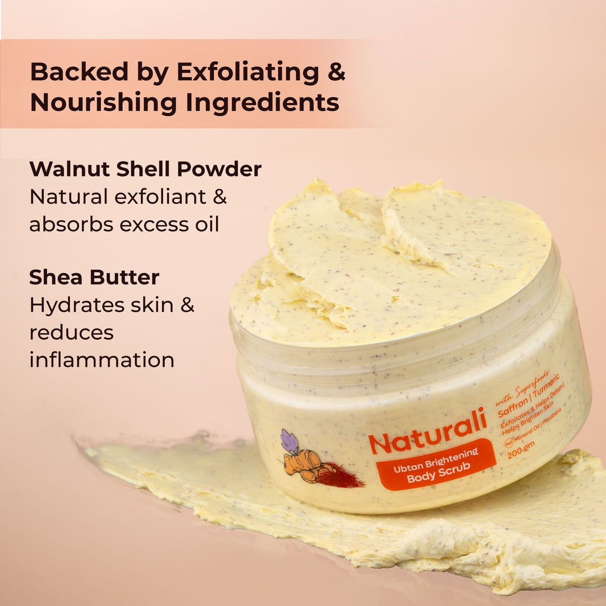 Naturali Ubtan Brightening Body Scrub | Grocsy