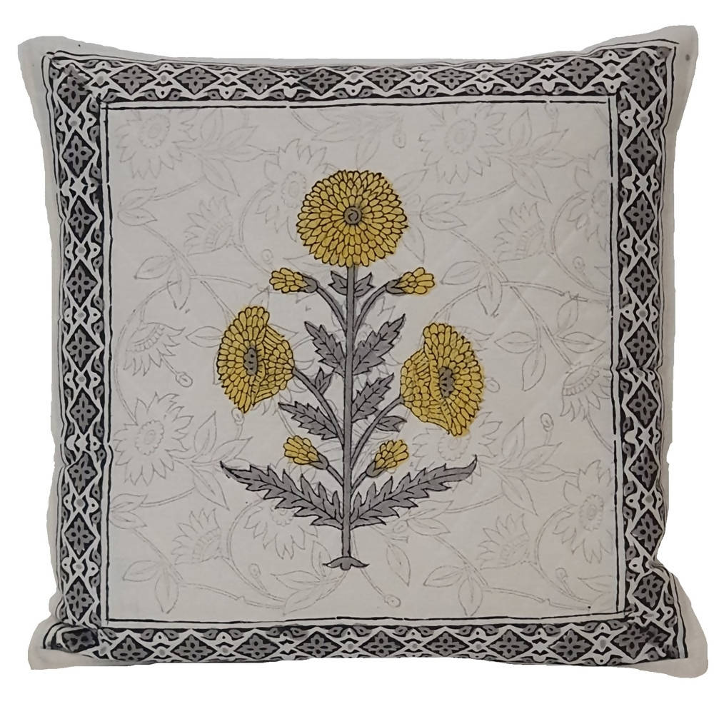 The Decor Nook Yellow Sunflower Print Cushion Cover | Grocsy