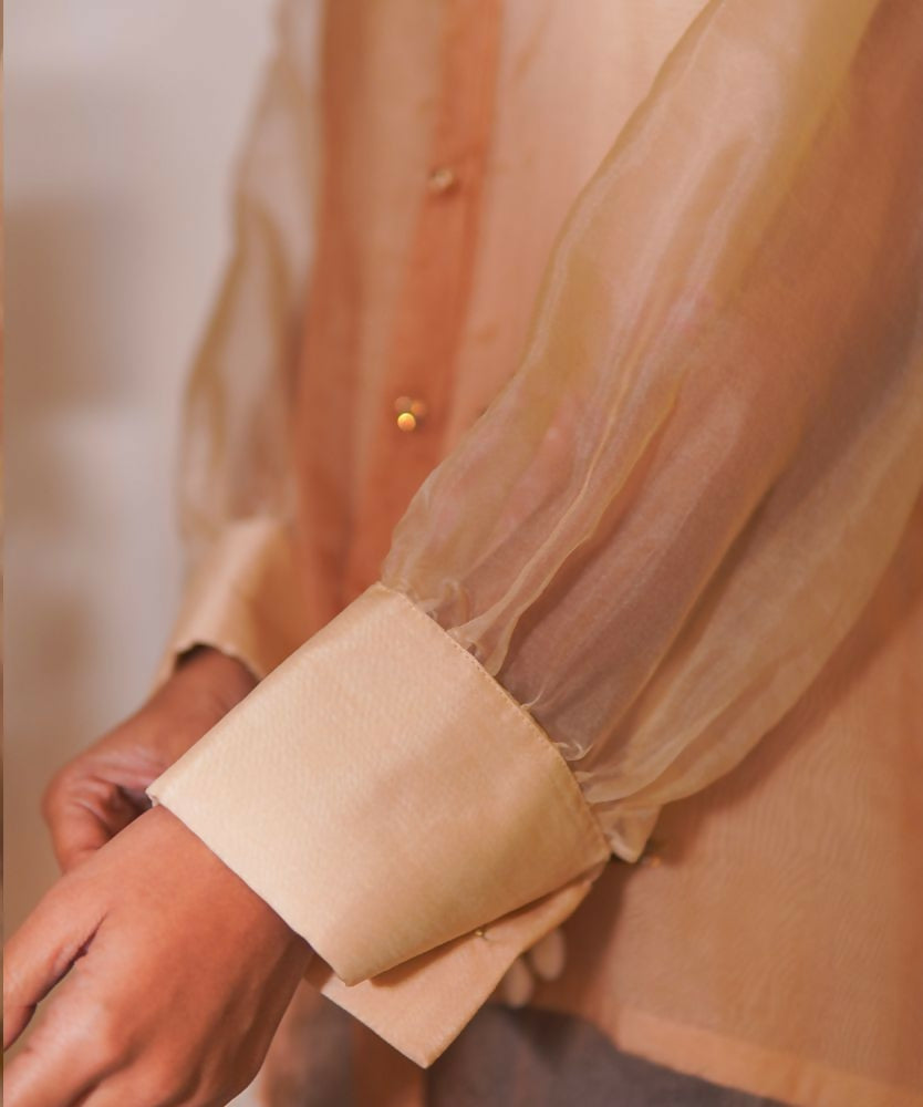 Timaraa Flamingo Whisper Ombre Organza Shirt | Grocsy