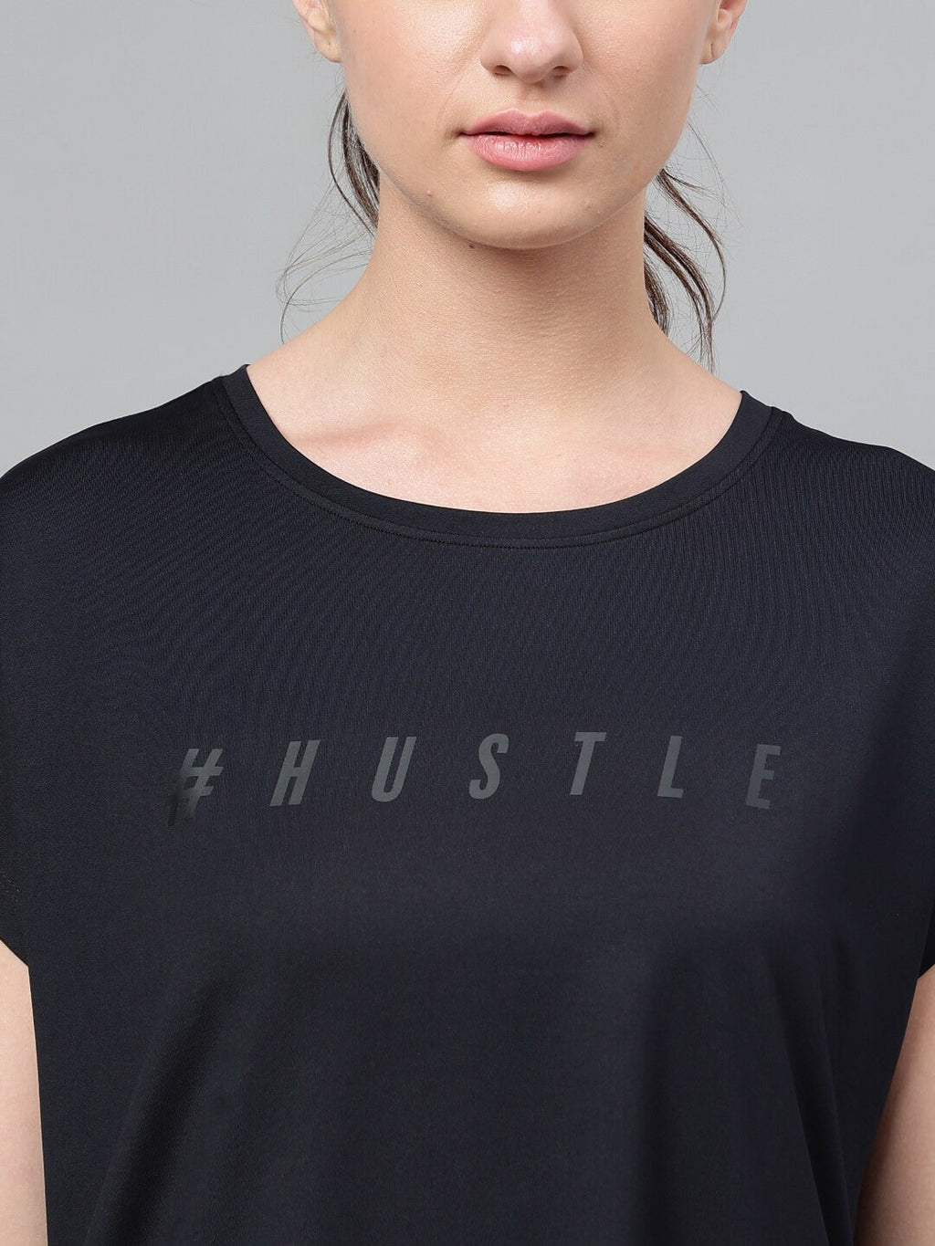 MKH Typography Printed Extended Sleeves Dri-FIT Relaxed Fit T-shirt | Grocsy