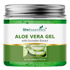 She Essentials Aloe Vera Gel With Pure Aloe Vera & Cucumber Extract For Skin & Hair | Grocsy