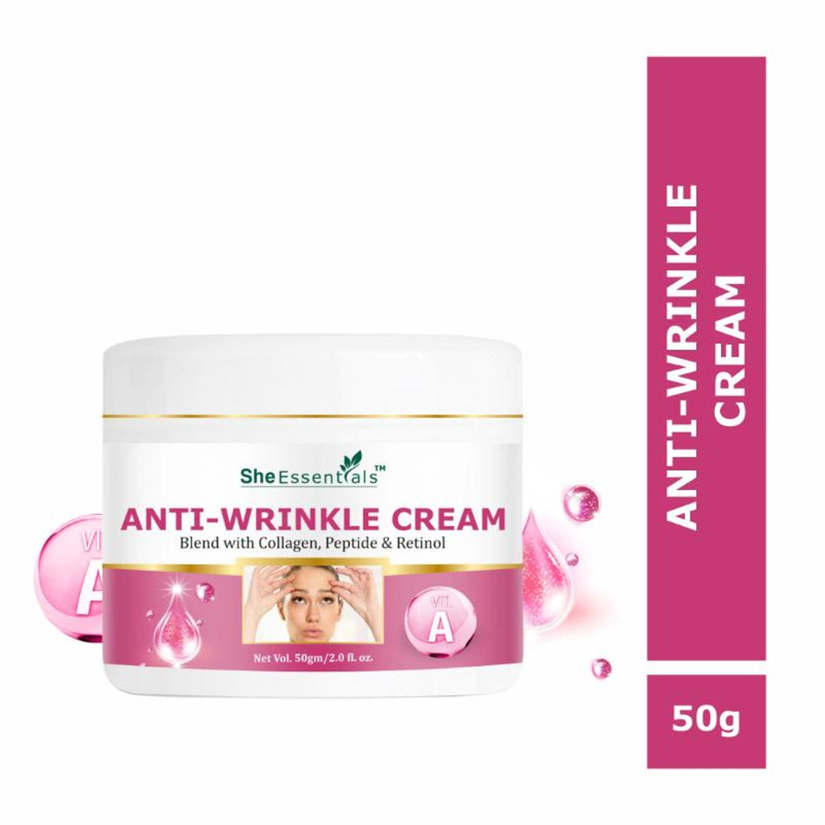 She Essentials Anti Wrinkle Face Cream With Peptide & Retinol | Grocsy