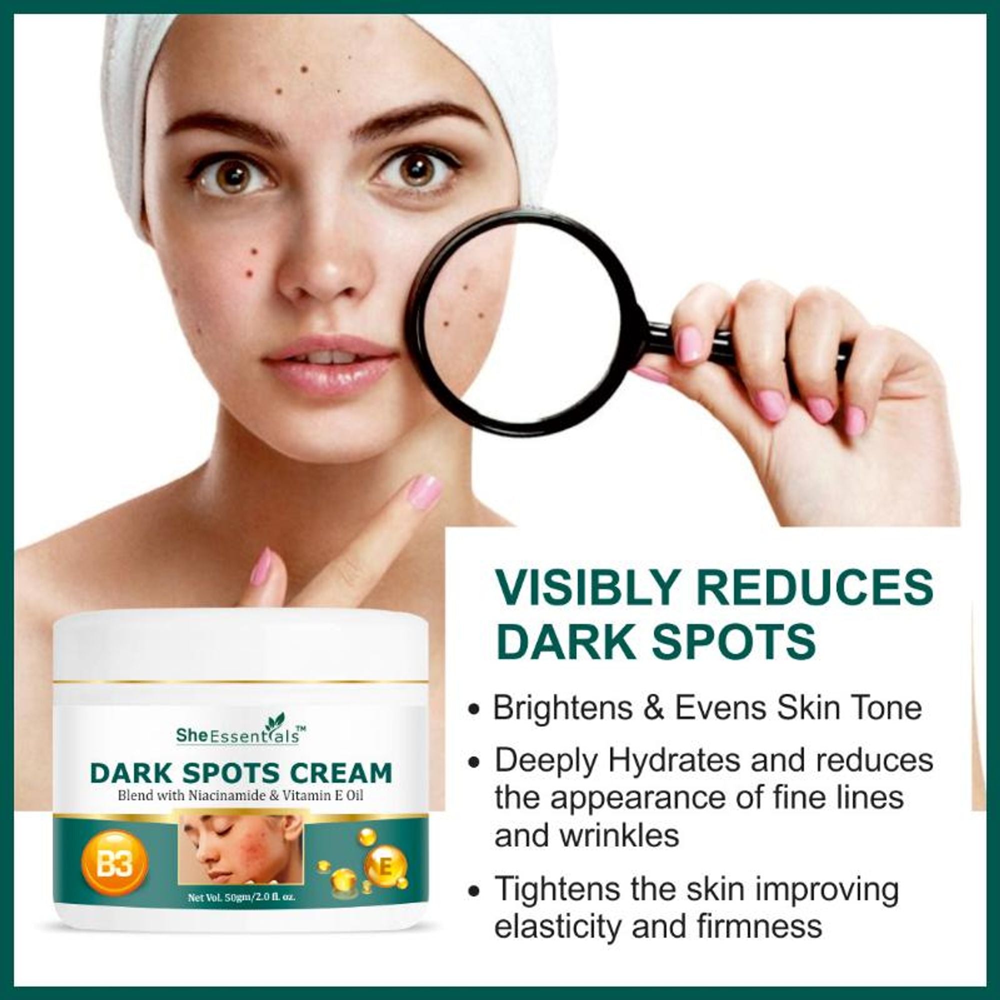 She Essentials Dark Spot Corrector Cream, Niacinamide & Vitamin E Oil | Grocsy