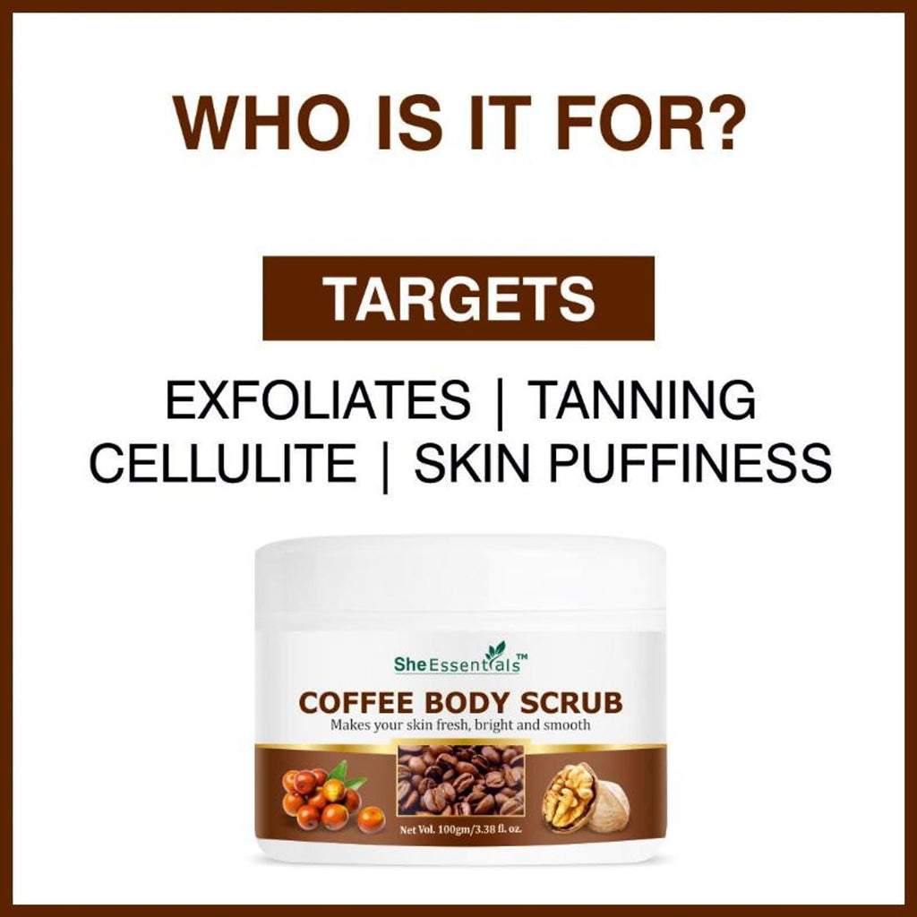 She Essentials Coffee Body Scrub Exfoliating Scrub For Body For Both Women And Men | Grocsy