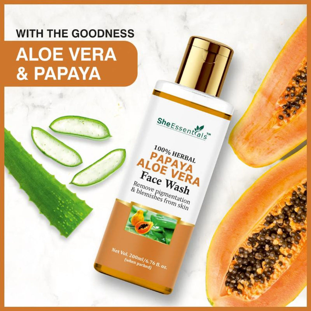 She Essentials Papaya Brightening Face Wash For Glowing & Radiant Skin | Grocsy