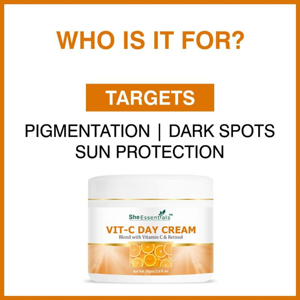She Essentials Vitamin C Day Cream With Spf 30 With Vitamin C & Retinol | Grocsy