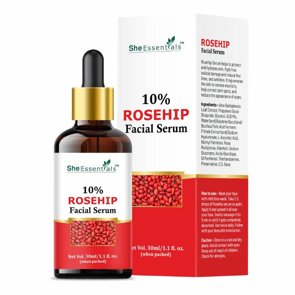 She Essentials Rosehip Face Serum For Tan Pigmentation & Blemish Control | Grocsy