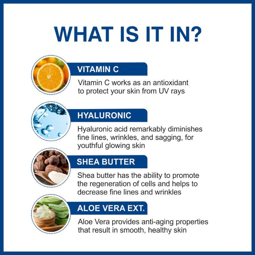 She Essentials Anti Ageing Cream Vitamin C & Hyaluronic Acid | Grocsy