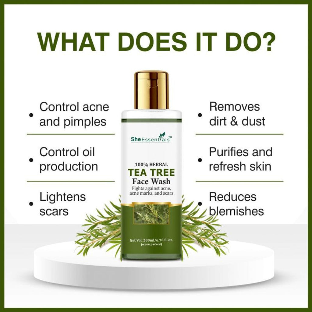 She Essentials Tea Tree Oil Face Wash For Acne Control | Grocsy