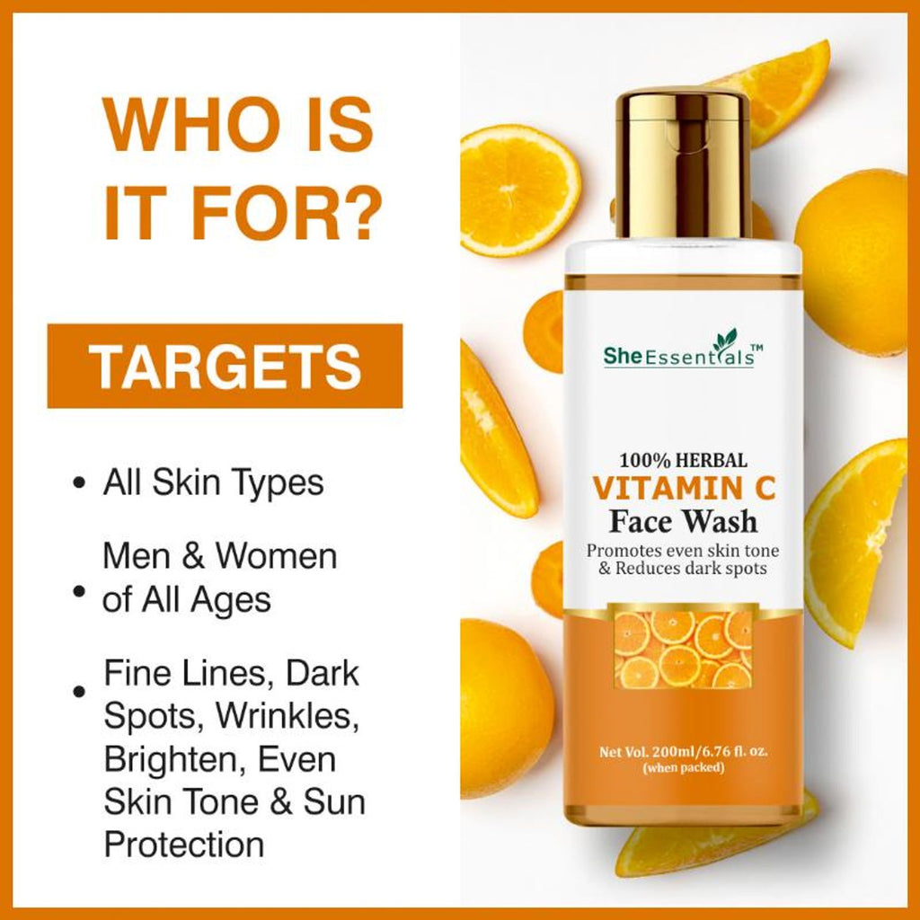 She Essentials Vitamin C Face Wash For Glowing Skin | Grocsy