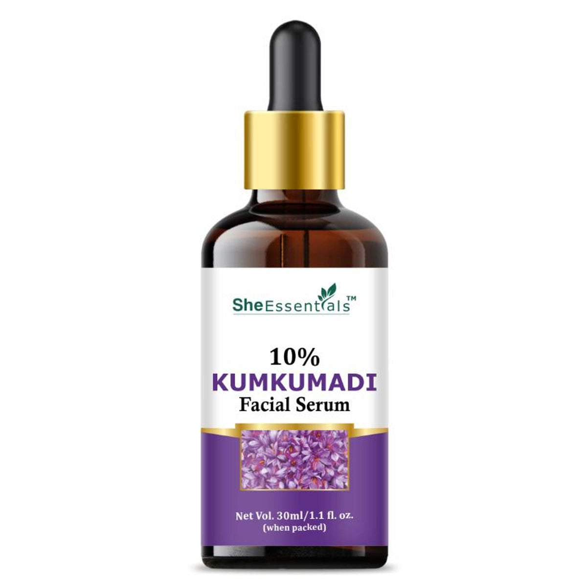 She Essentials Kumkumadi Tailam Saffron Night Serum Face Oil For Skin Glow, Anti Aging, Dark Spots | Grocsy