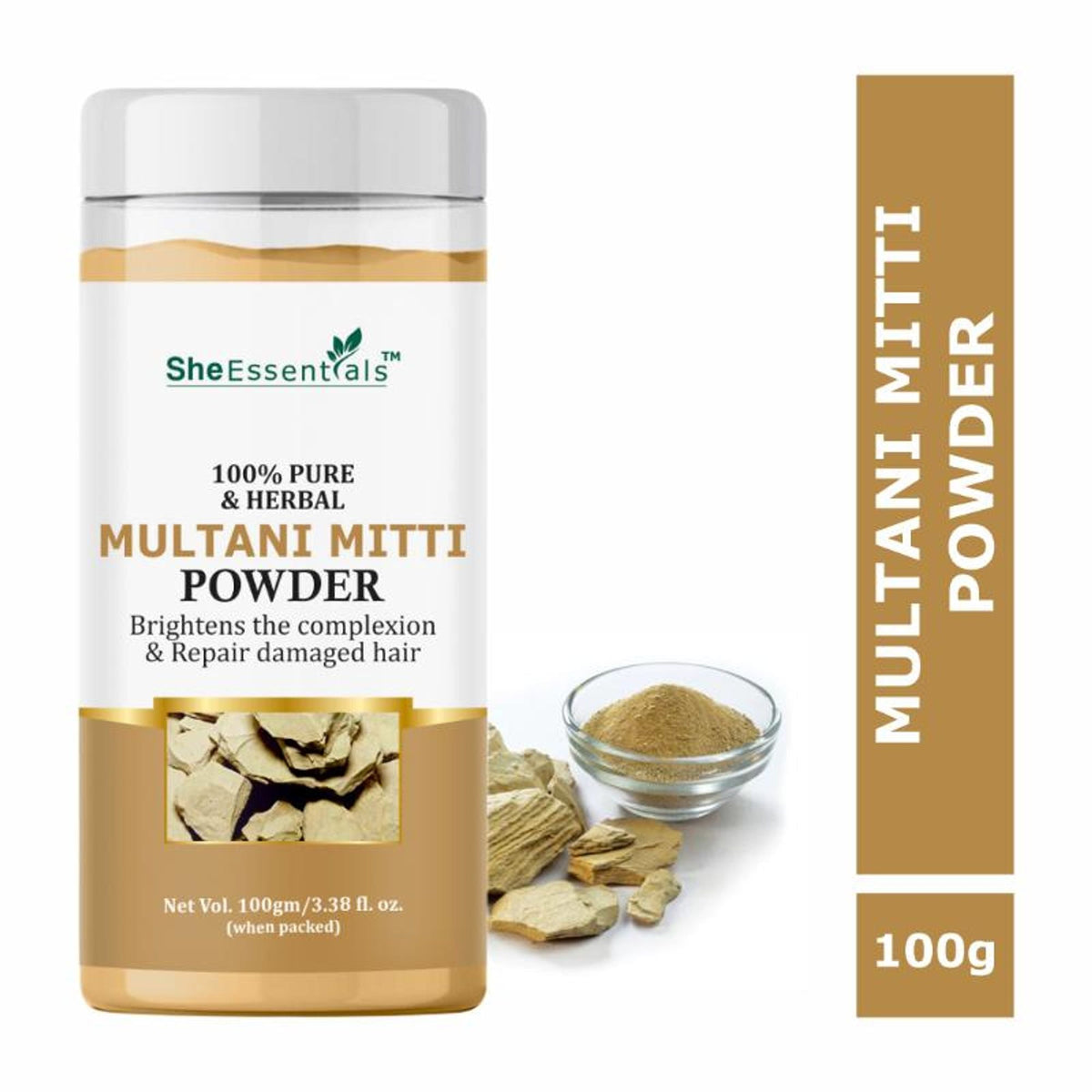 She Essentials 100% Natural Multani Mitti Powder For Face Pack & Mask | Grocsy