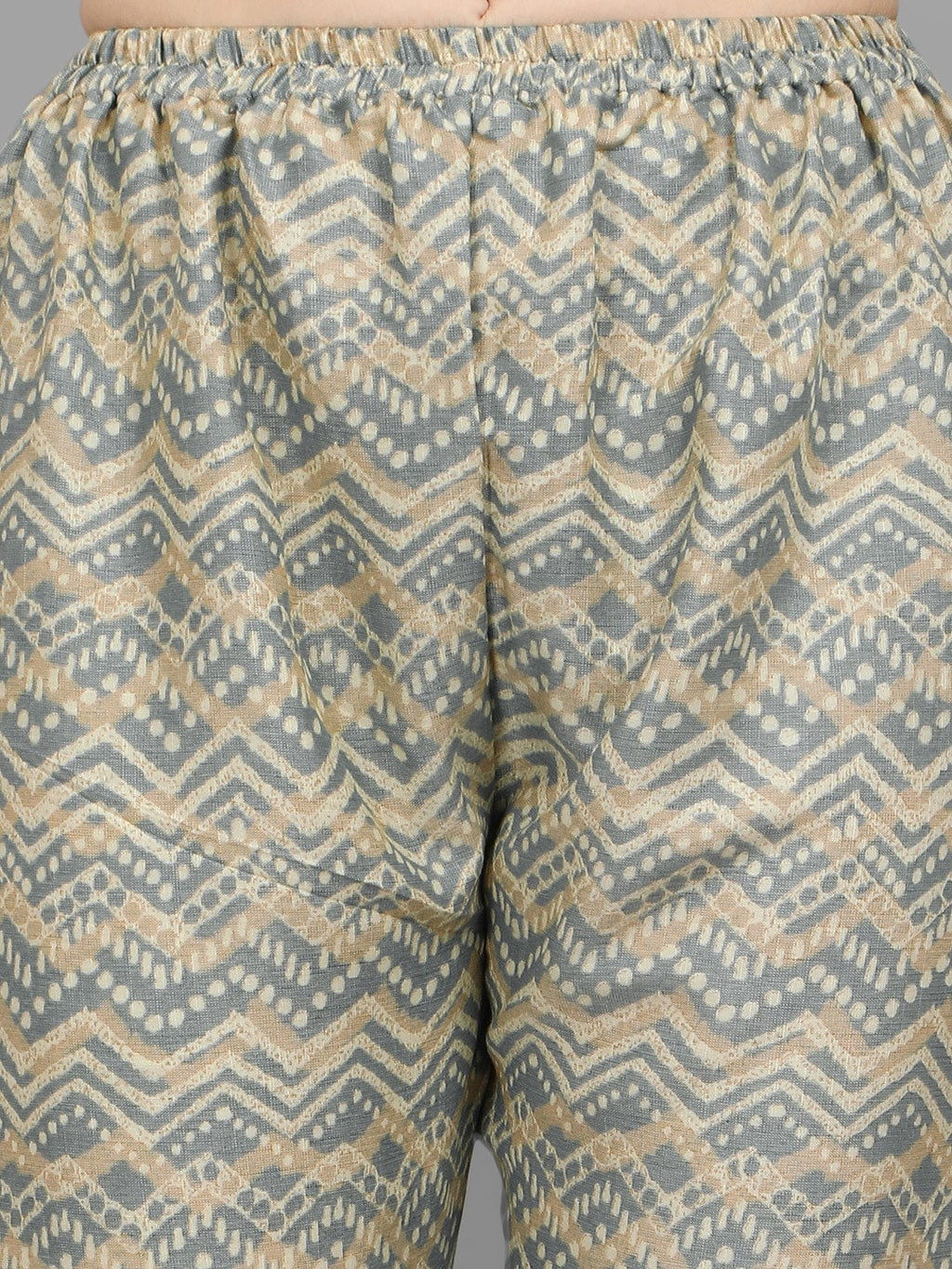 HERE&NOW Women Grey Ethnic Motifs Printed Kurta With Palazzos | Grocsy