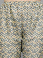 HERE&NOW Women Grey Ethnic Motifs Printed Kurta With Palazzos | Grocsy
