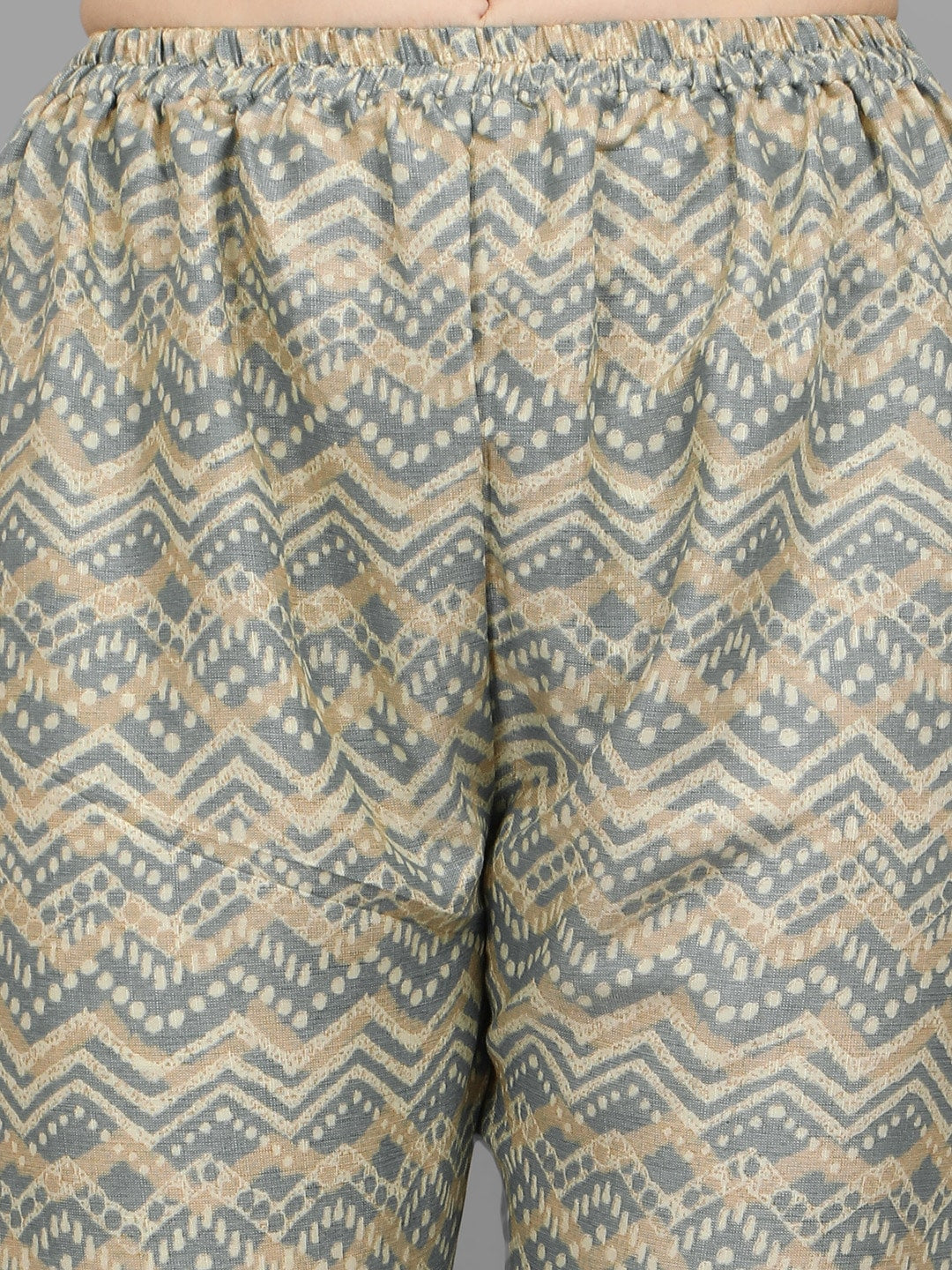 HERE&NOW Women Grey Ethnic Motifs Printed Kurta With Palazzos | Grocsy