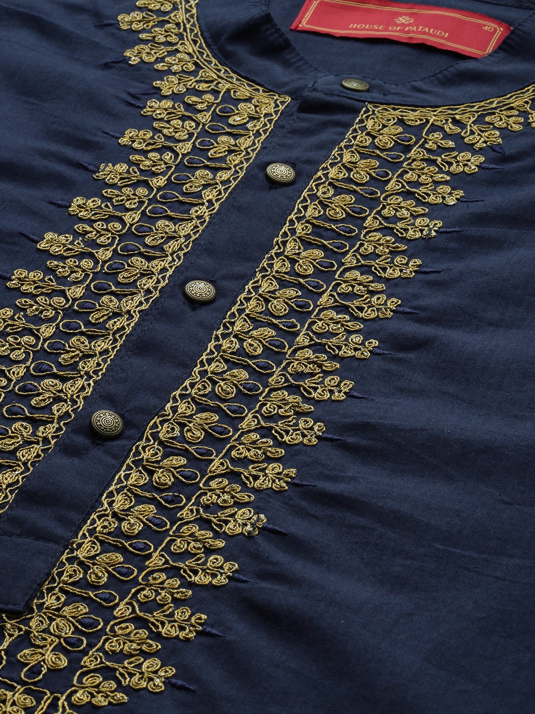 House of Pataudi Men Pure Cotton Yoke Design Jashn Kurta | Grocsy