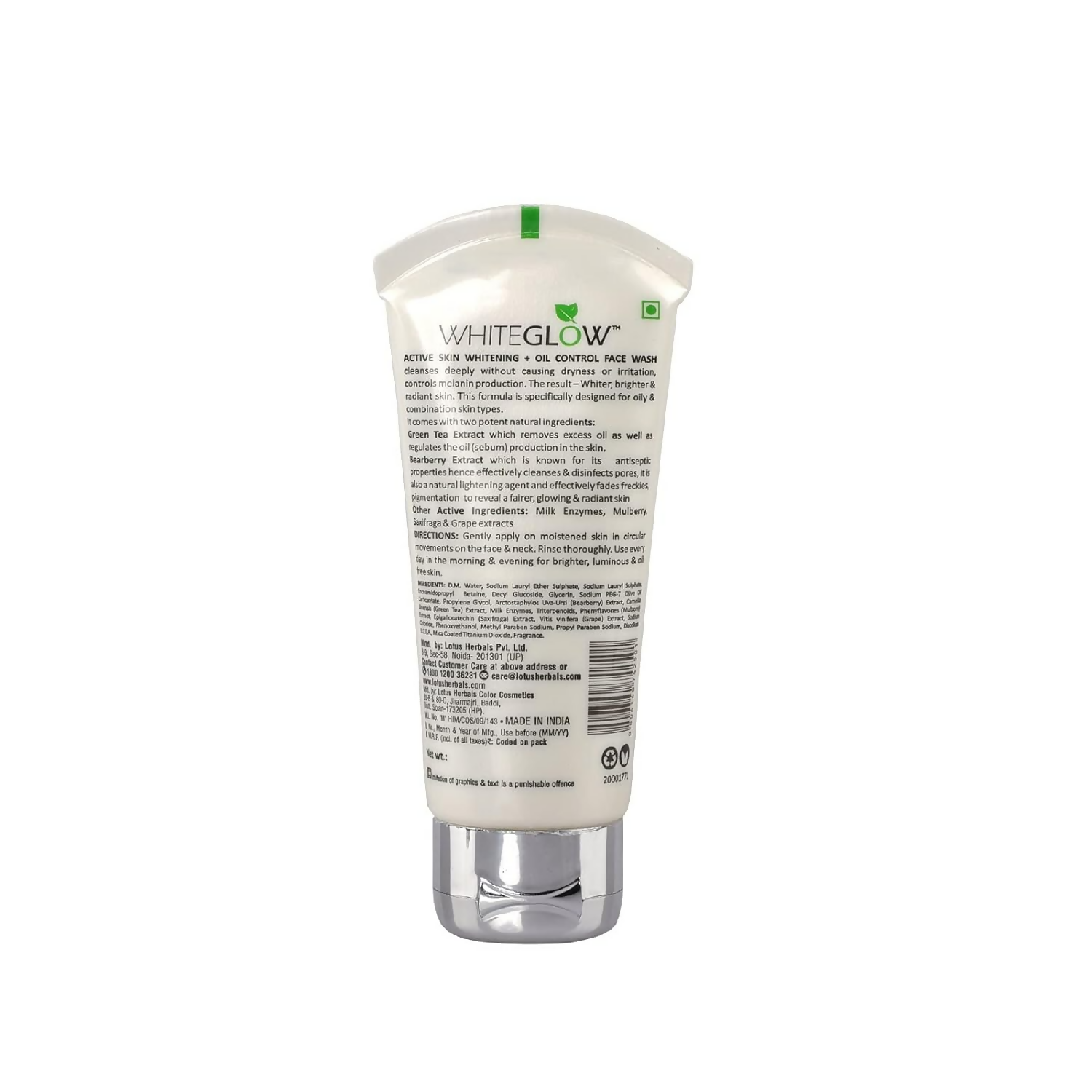 Lotus Herbals White Glow Active Skin Whitening & Oil Control Facewash | Grocsy