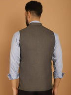 Even Apparels Nehru Jacket With Welt Pockets - Grey | Grocsy