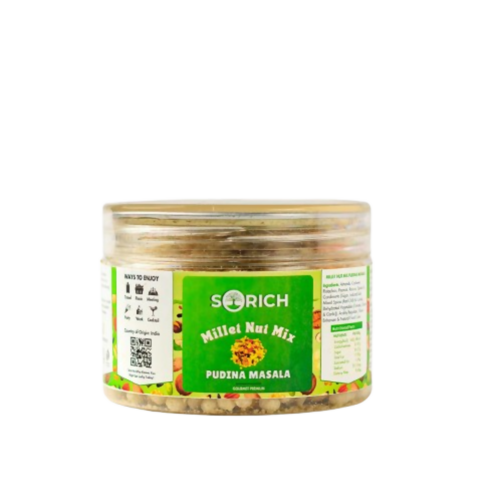 Sorich Organics Millet Nut Mix – Pudina Masala Crunchy & Healthy Snack | Grocsy