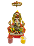 Eco-Friendly Ganesh Idols (Non-Toxic Colors) With Chatri, Kumkum & Akshat | Grocsy