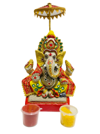 Eco-Friendly Ganesh Idols (Non-Toxic Colors) With Chatri, Kumkum & Akshat - Limited Time Offer | Grocsy