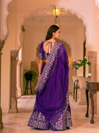 Lehenga Mart Purple Designer Wedding Wear Lehenga Choli | Grocsy
