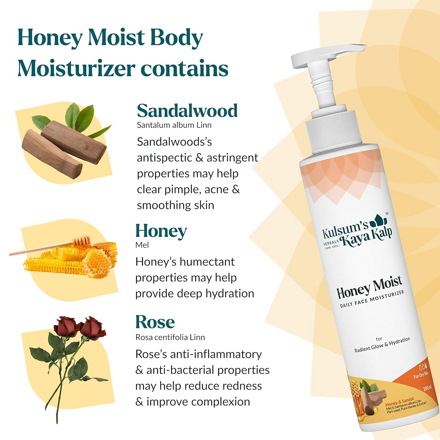 Kulsum's Kaya Kalp Honey Moist Face & Body Moisturizer For Radiant Glow & Hydration | Grocsy