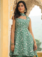 Janasya Sage Green Georgette Embroidered Kurta,Bottom & Dupatta | Grocsy