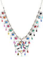 Cardinal Multi-Colored Heart Oxidised Long Jewellery Set | Grocsy