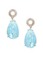 Blue Druzy Quartz Earrings- Ruby Raang | Grocsy