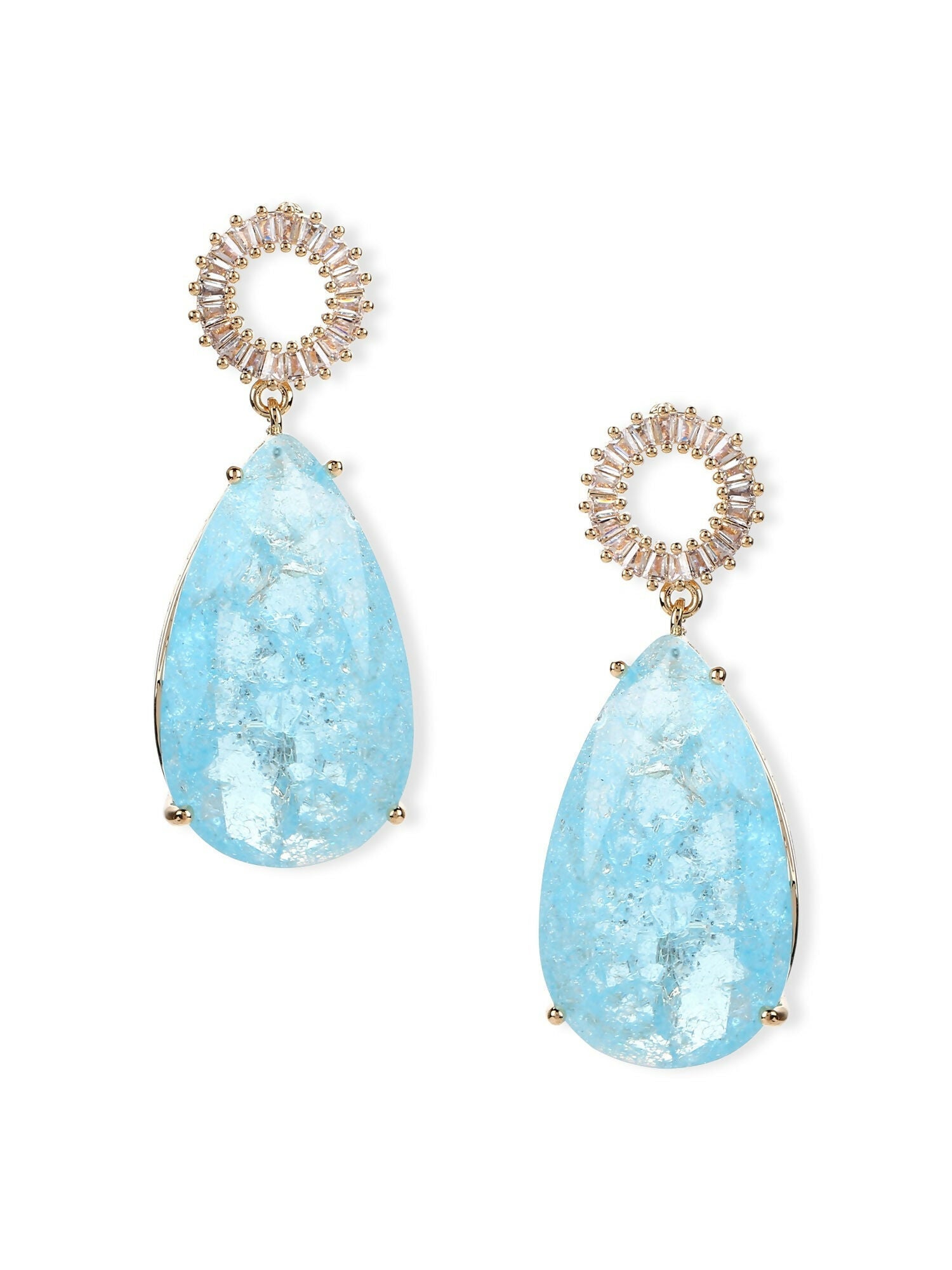 Blue Druzy Quartz Earrings- Ruby Raang | Grocsy