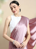 kasee Solid Satin Saree | Grocsy